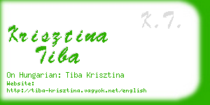 krisztina tiba business card